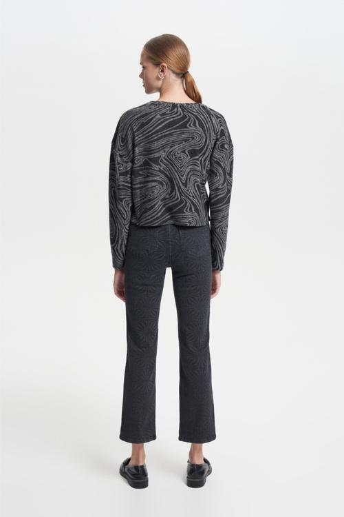  BASKILI BİSİKLET YAKA SWEATSHIRT