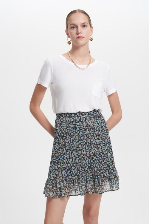  ÇİÇEK DESENLİ MİNİ KLOŞ ETEK