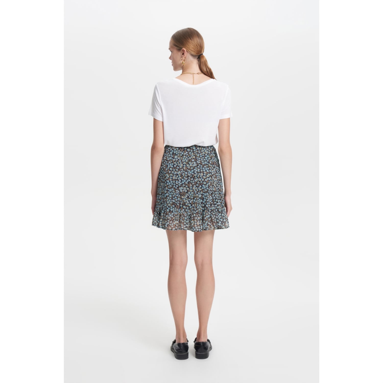 ÇİÇEK DESENLİ MİNİ KLOŞ ETEK