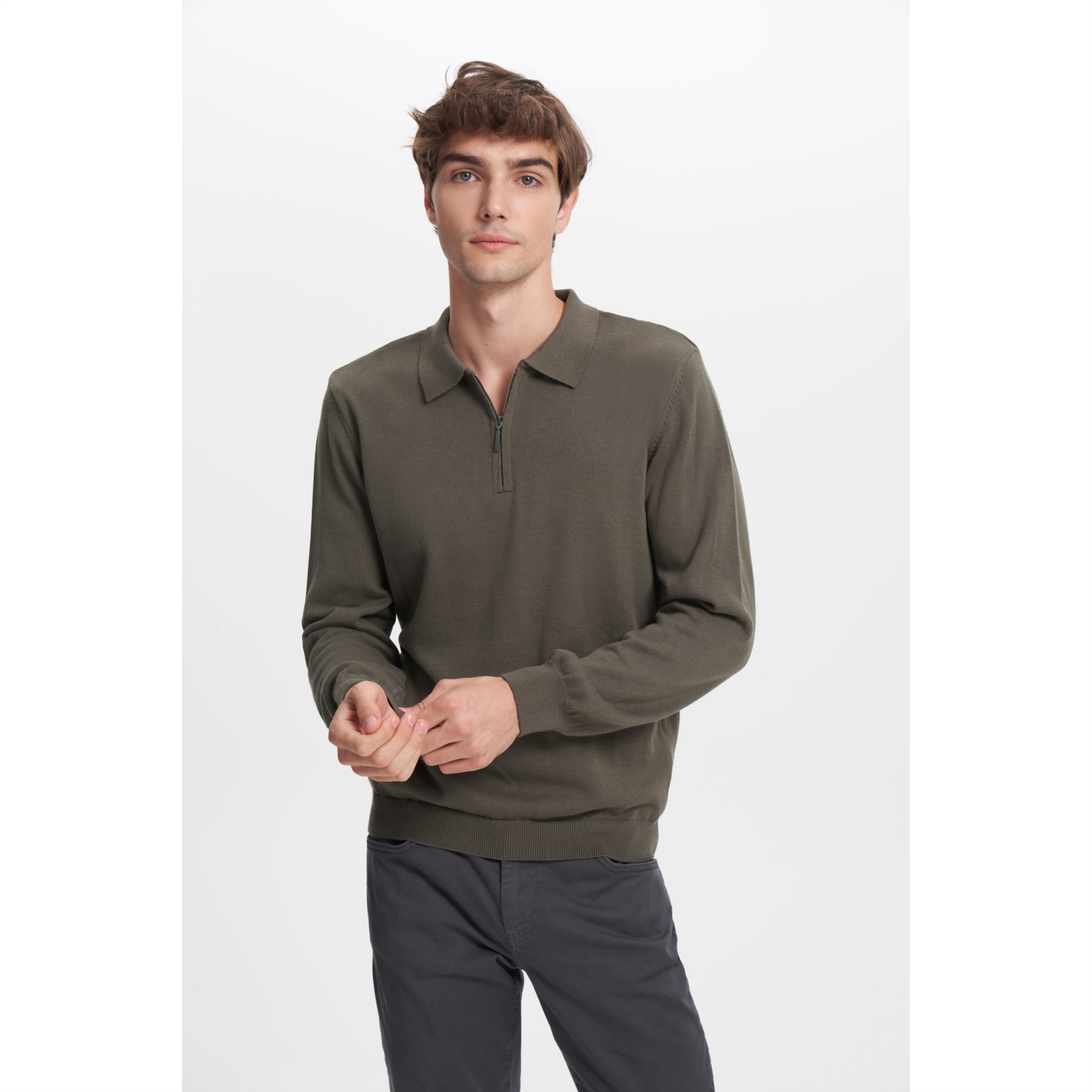 FERMUARLI POLO YAKA KAZAK