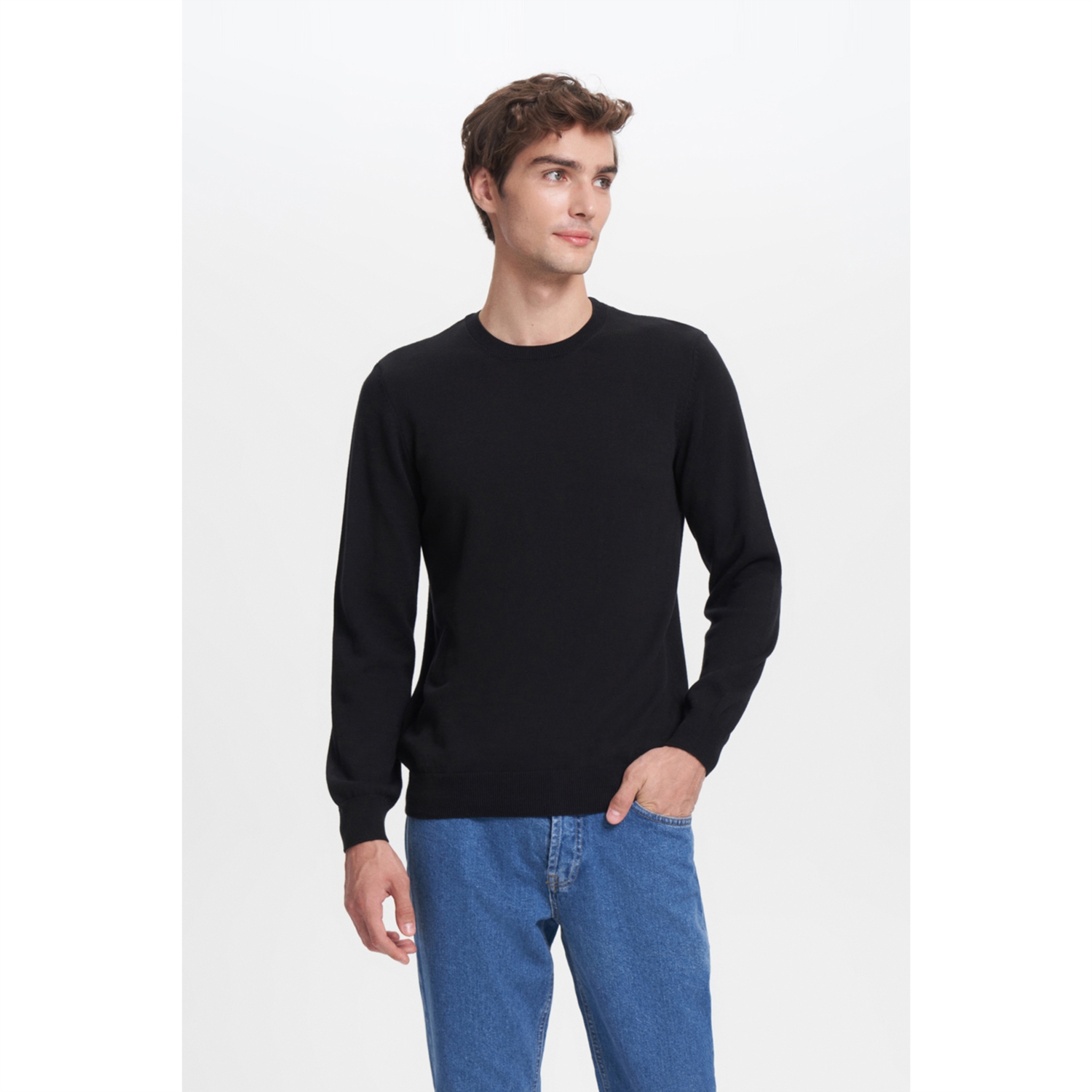 BİSİKLET YAKA BASIC TRİKO KAZAK