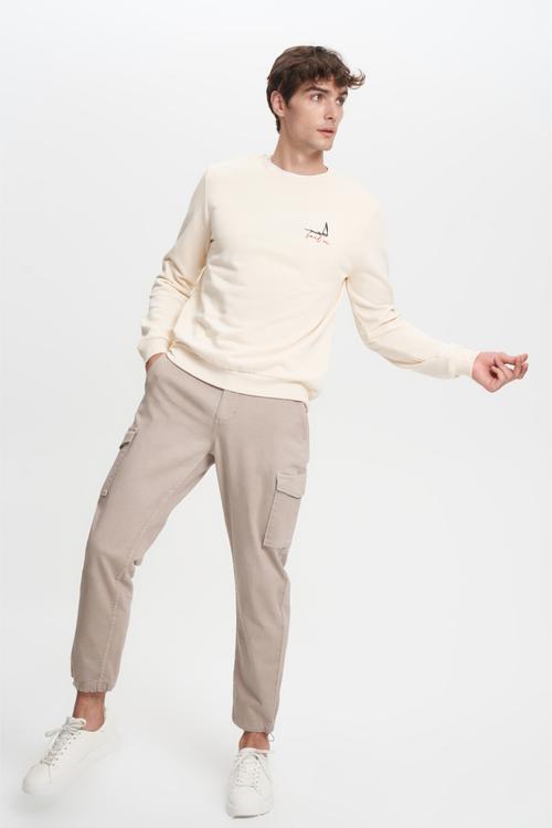  YELKEN NAKIŞLI BİSİKLET YAKA SWEATSHIRT