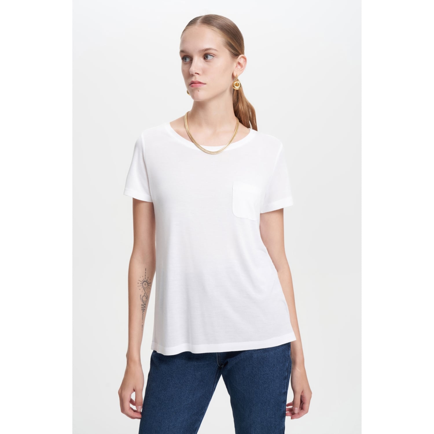VİSKON KISA KOLLU BASIC T-SHIRT