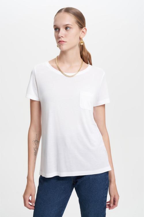  VİSKON KISA KOLLU BASIC T-SHIRT