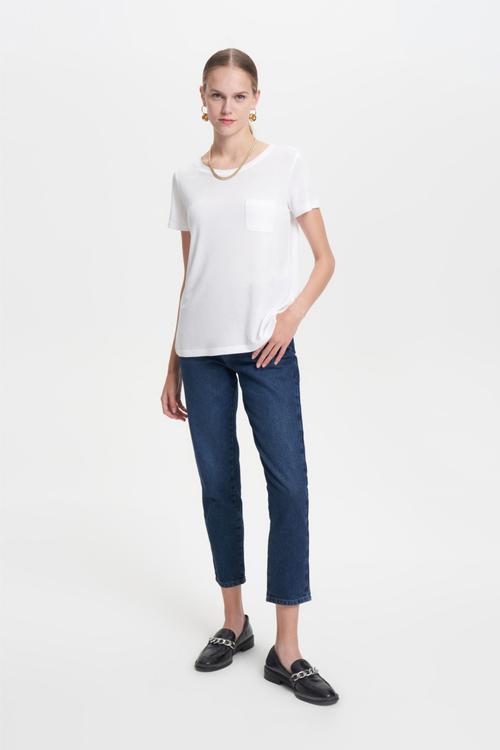  VİSKON KISA KOLLU BASIC T-SHIRT