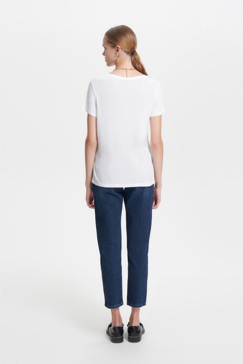  VİSKON KISA KOLLU BASIC T-SHIRT