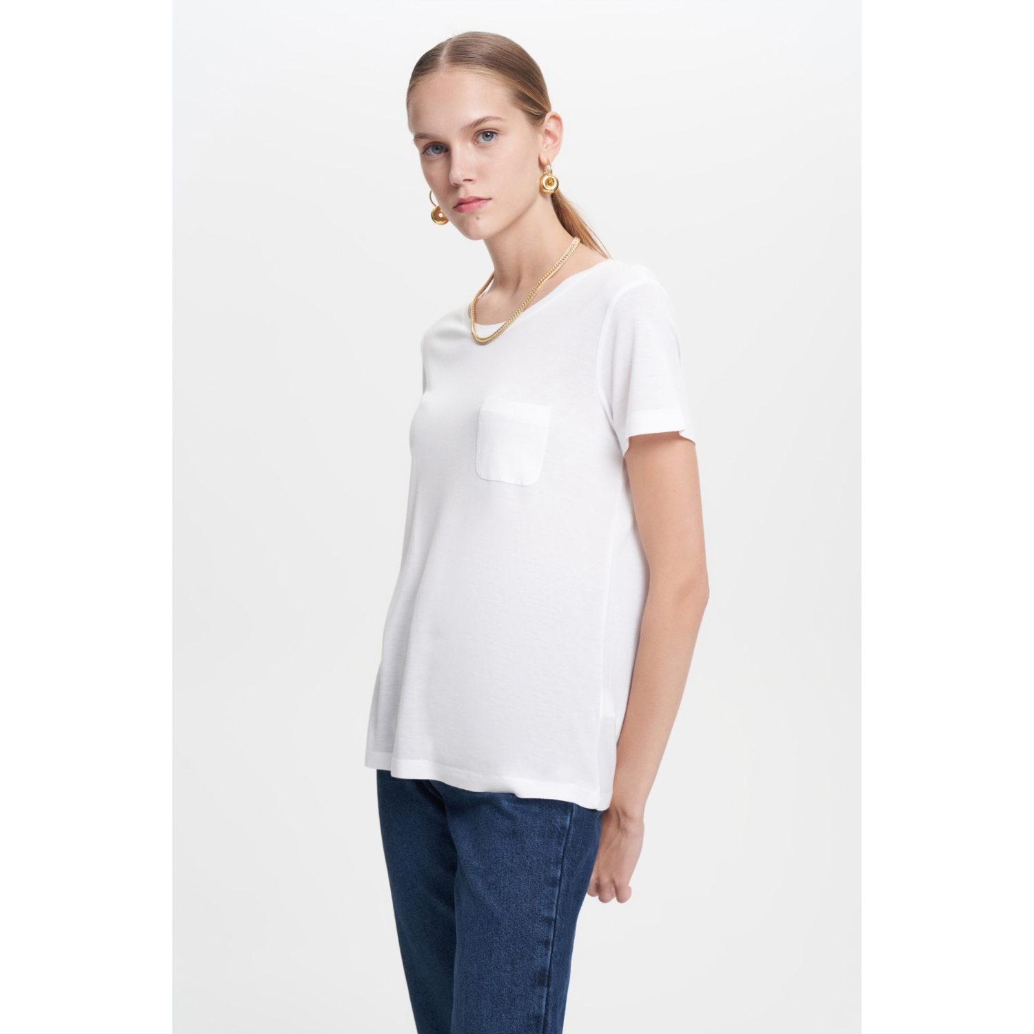 VİSKON KISA KOLLU BASIC T-SHIRT