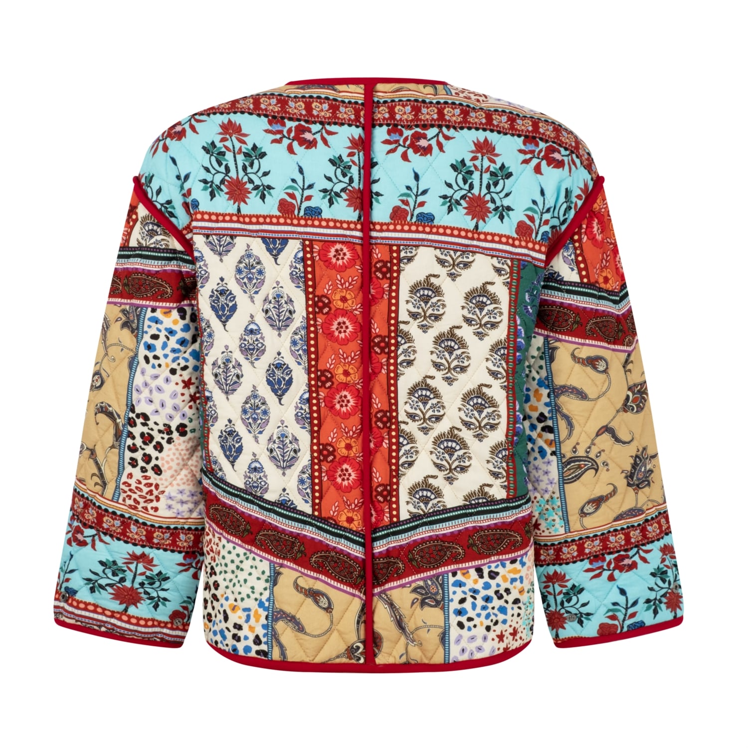 KAPİTONE DİKİŞLİ ETNİK DESENLİ MONT CEKET