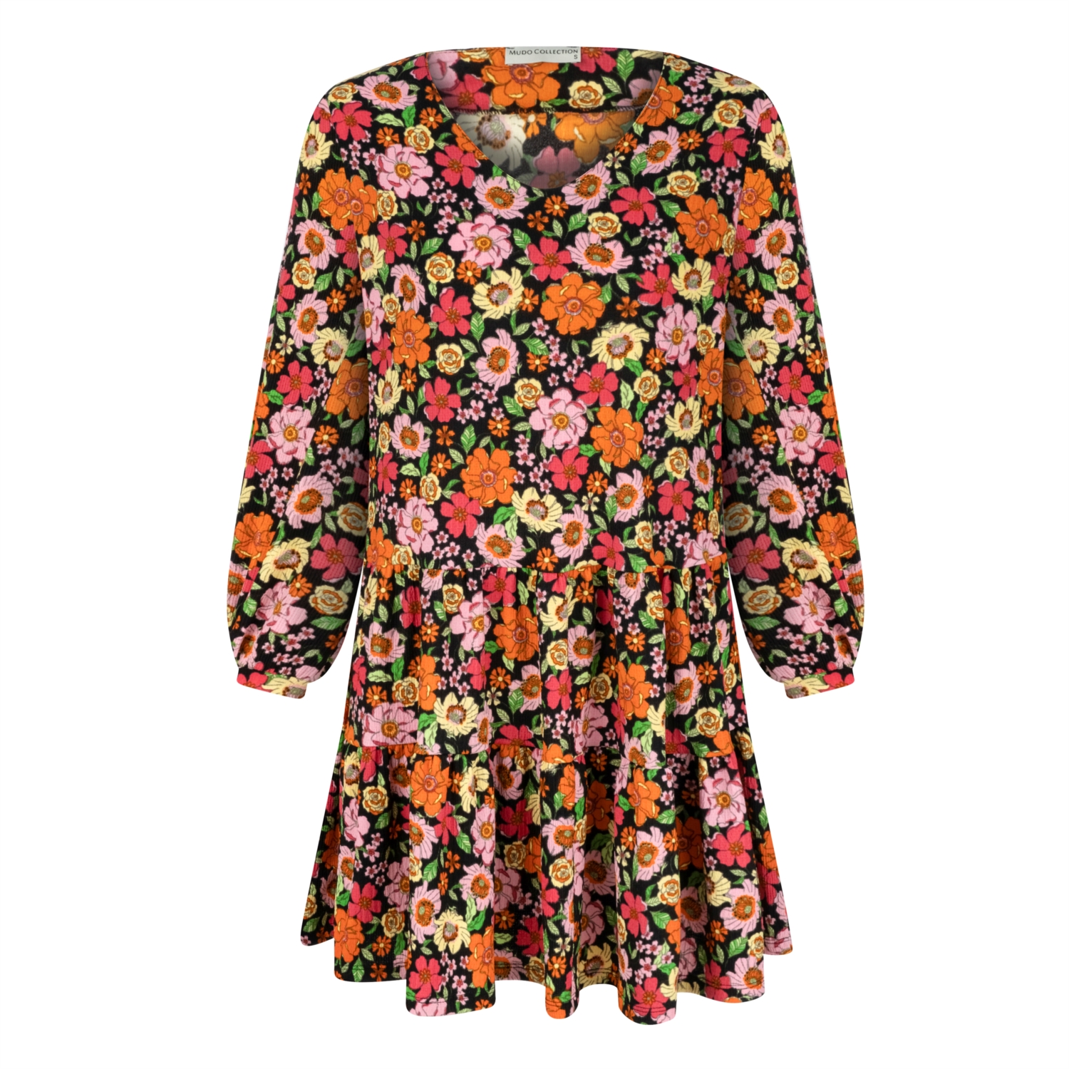 ÇİÇEK DESENLİ A FORM MİNİ ELBİSE