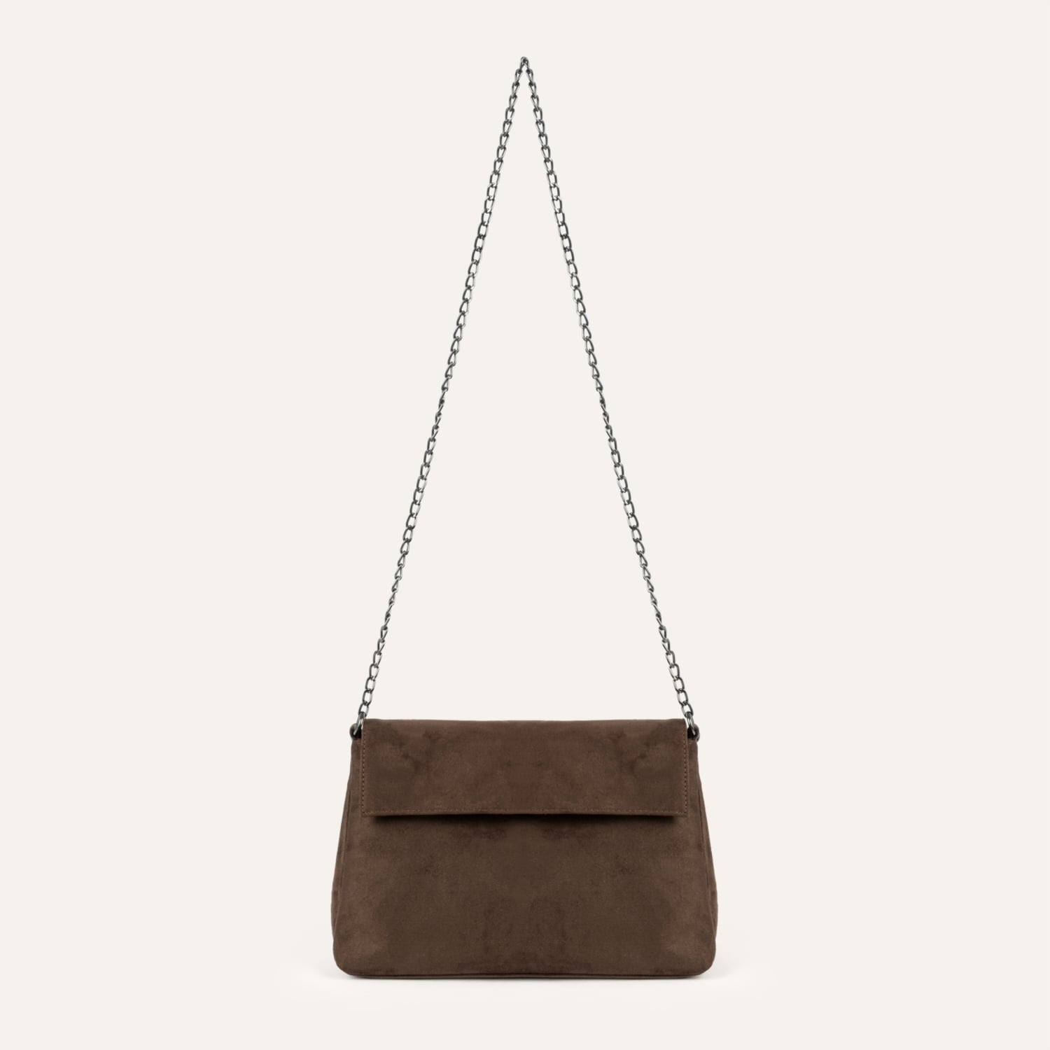 SÜET GÖRÜNÜMLÜ ZİNCİR DETAYLI OMUZ ÇANTASI