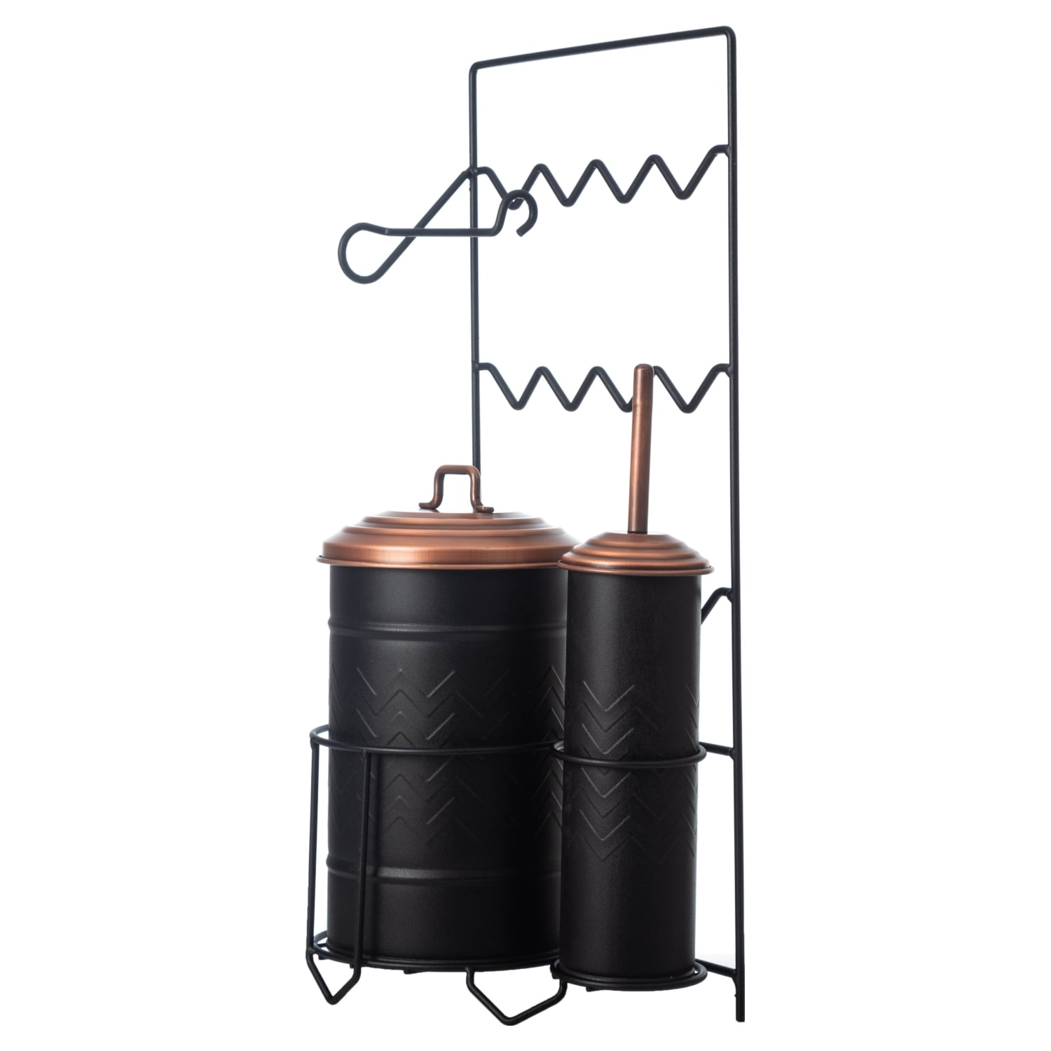 METAL ÇÖP KOVASI TUVALET FIRÇALIK&KAĞITLIK SİYAH