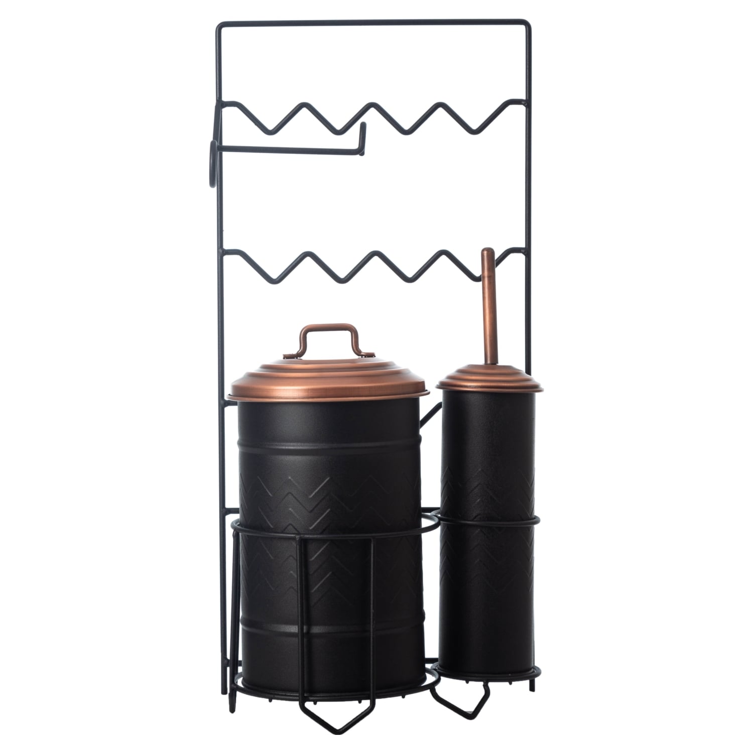 METAL ÇÖP KOVASI TUVALET FIRÇALIK&KAĞITLIK SİYAH