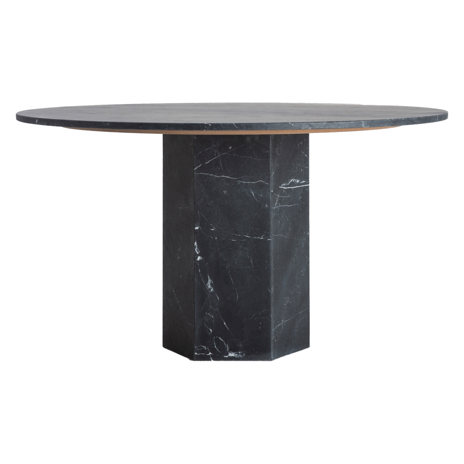 BLACK YUVARLAK MERMER MASA SİYAH