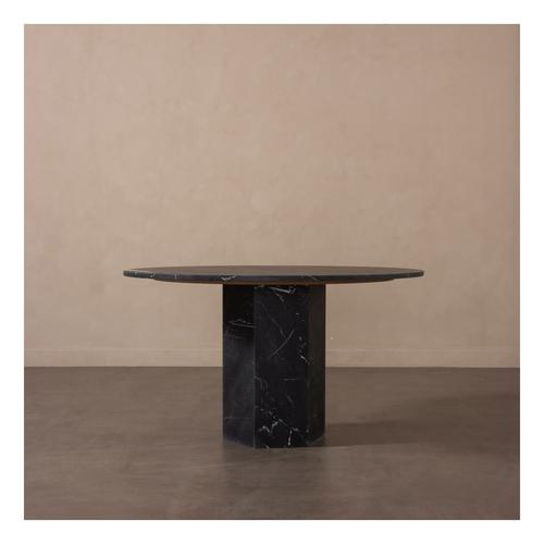  BLACK YUVARLAK MERMER MASA SİYAH