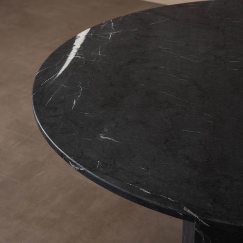  BLACK YUVARLAK MERMER MASA SİYAH