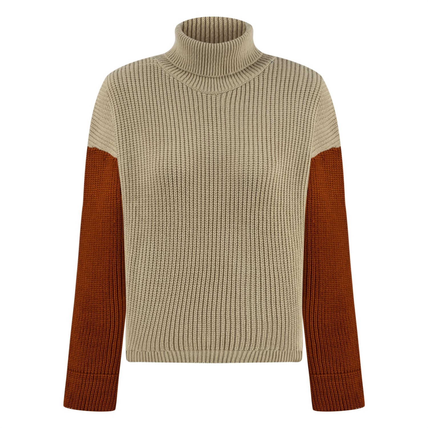 BALIKÇI YAKA RENK BLOKLU TRİKO KAZAK