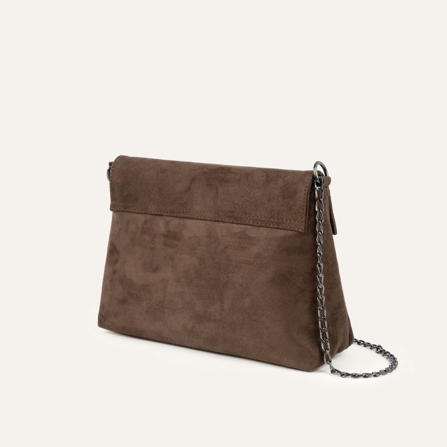 SÜET GÖRÜNÜMLÜ ZİNCİR DETAYLI OMUZ ÇANTASI