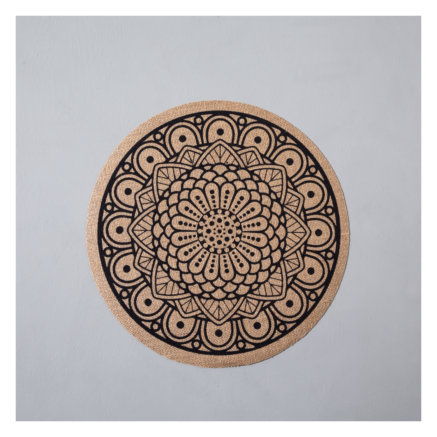 YUVARLAK JUT AMERİKAN SERVİSİ MANDALA DESEN  35 CM