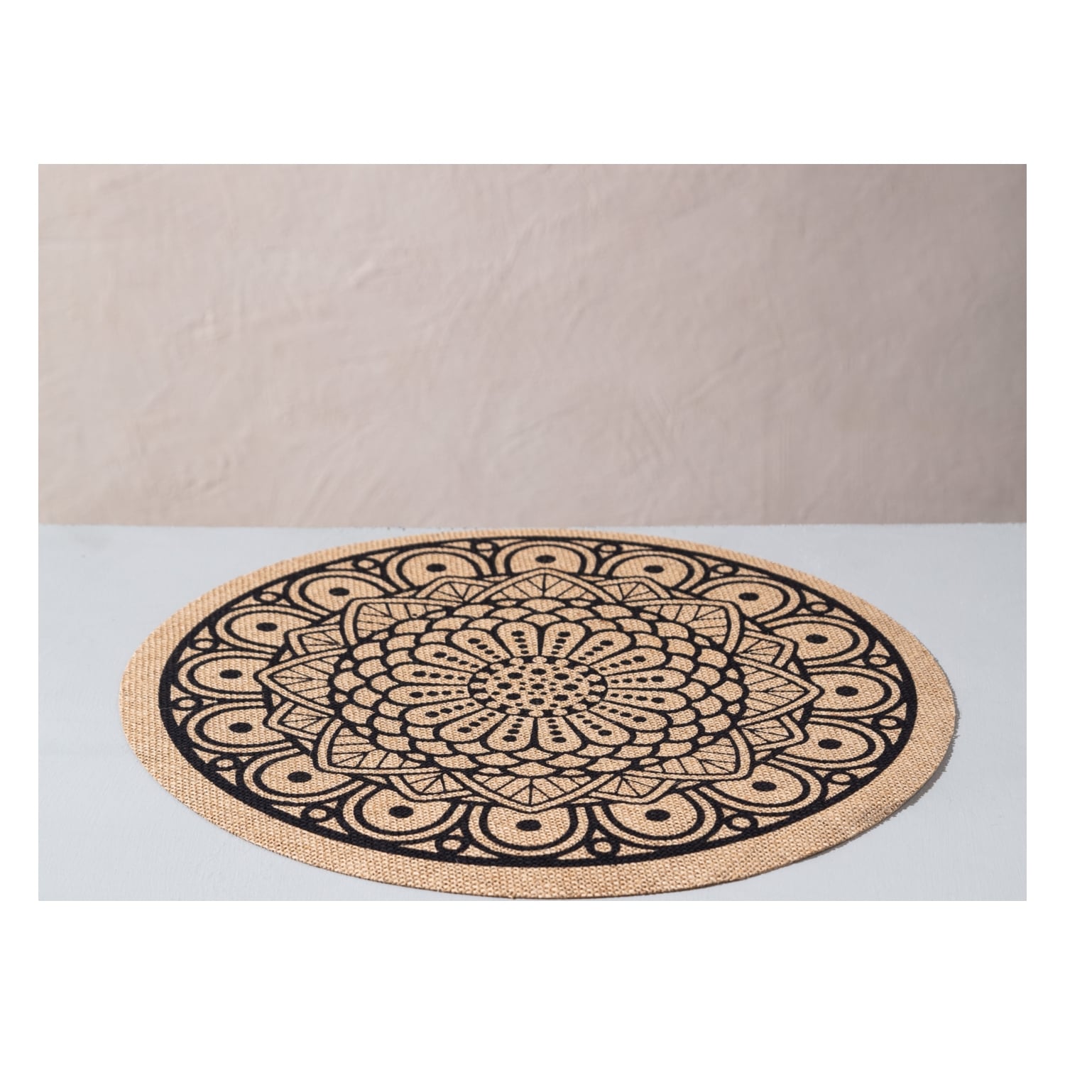 YUVARLAK JUT AMERİKAN SERVİSİ MANDALA DESEN  35 CM