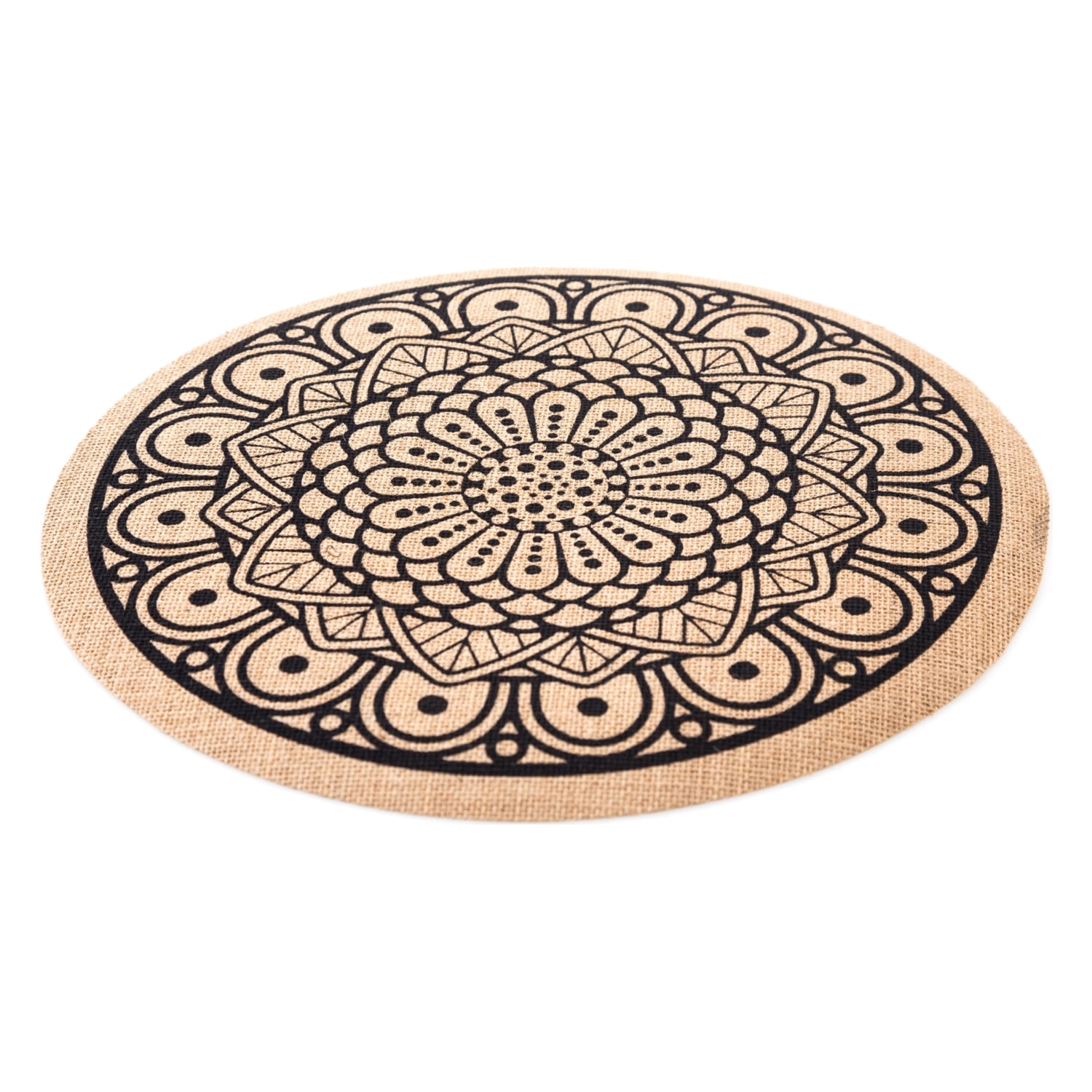 YUVARLAK JUT AMERİKAN SERVİSİ MANDALA DESEN  35 CM