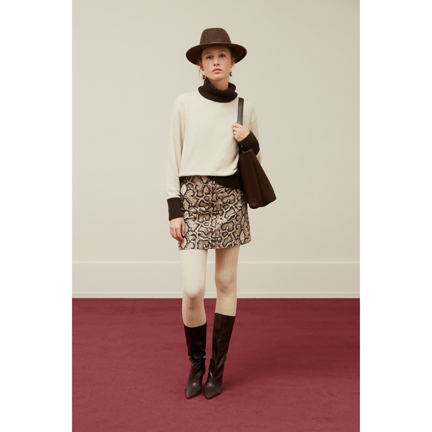 YILAN DESENLİ A FORM MİNİ ETEK