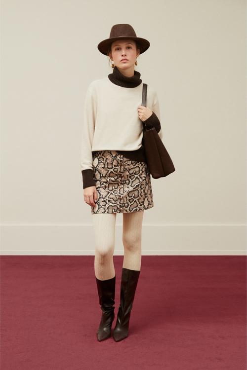  YILAN DESENLİ A FORM MİNİ ETEK