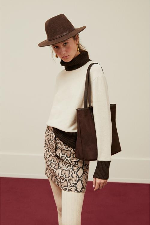  YILAN DESENLİ A FORM MİNİ ETEK