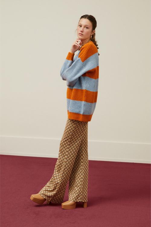  RENK BLOKLU ÇİZGİLİ KAZAK