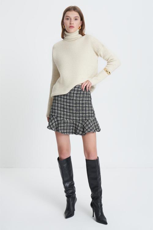  SİMLİ BİSİKLET YAKA TRİKO KAZAK