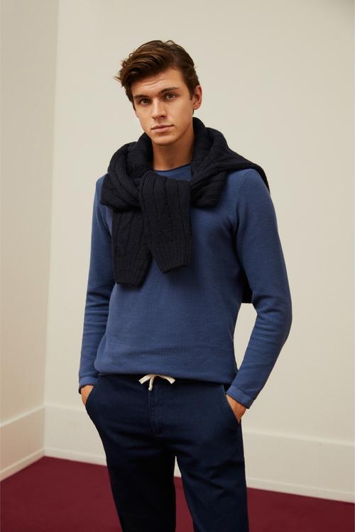  PAMUKLU BİSİKLET YAKA KAZAK