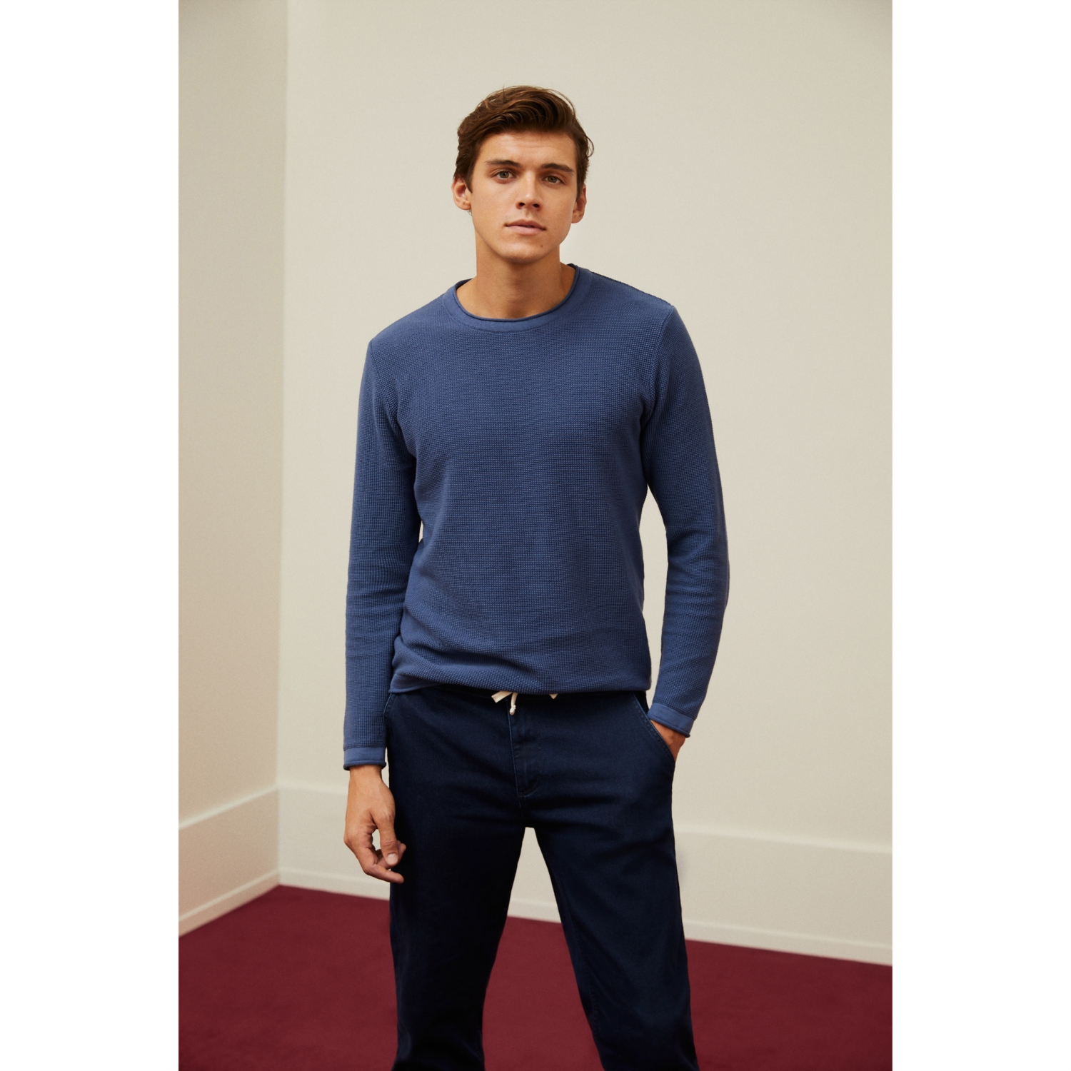 PAMUKLU BİSİKLET YAKA KAZAK