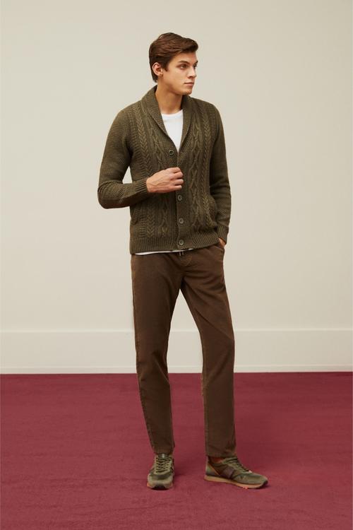  ŞAL YAKA SAÇ ÖRGÜLÜ UZUN KOLLU TRİKO HIRKA