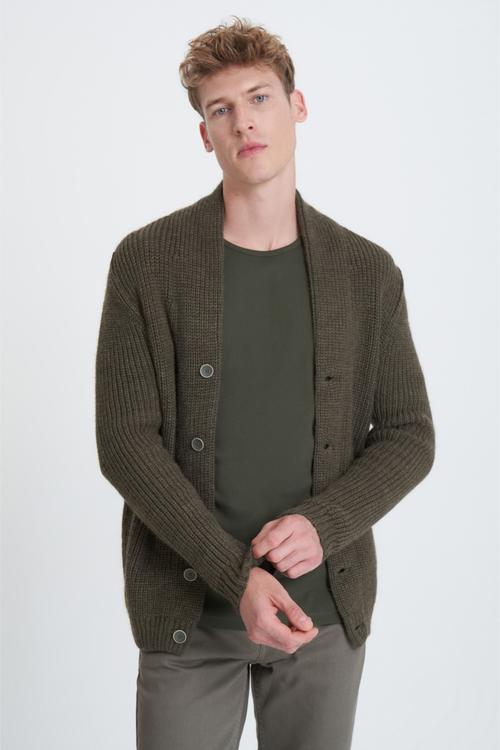  ŞAL YAKA DÜĞMELİ TRİKO HIRKA