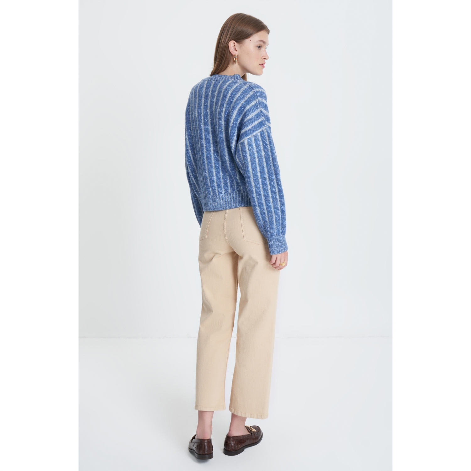 ÇİZGİLİ BİSİKLET YAKA TRİKO KAZAK