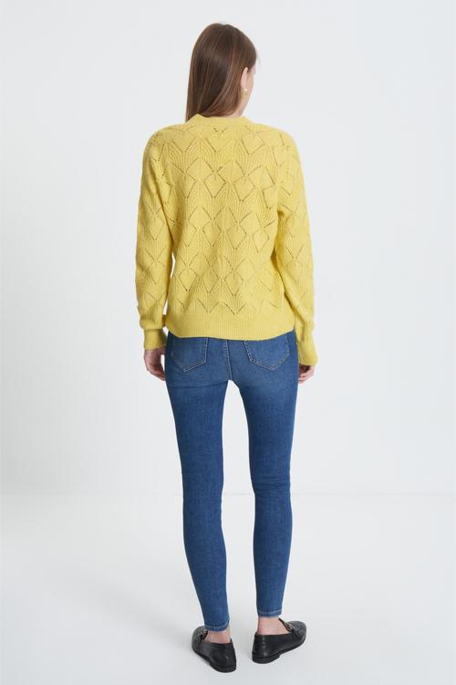  TAŞLI DÜĞME DETAYLI TRİKO HIRKA