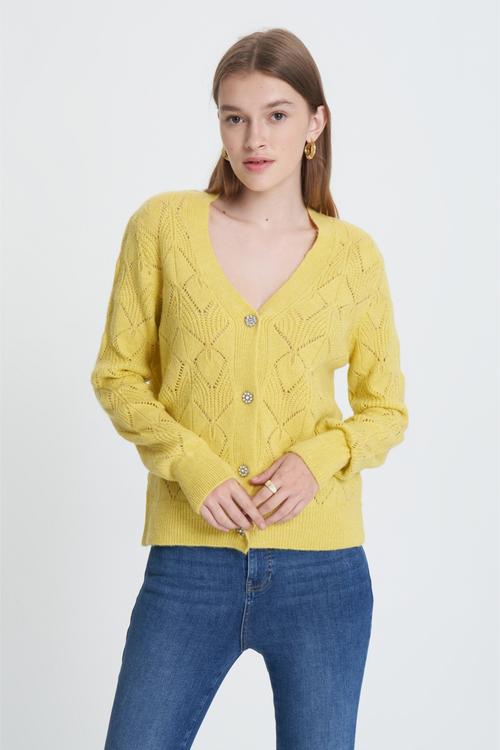  TAŞLI DÜĞME DETAYLI TRİKO HIRKA