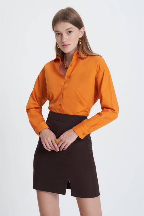  DAR KESİM YIRTMAÇLI MİNİ ETEK