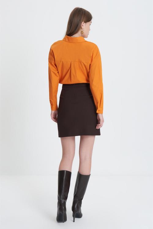  DAR KESİM YIRTMAÇLI MİNİ ETEK