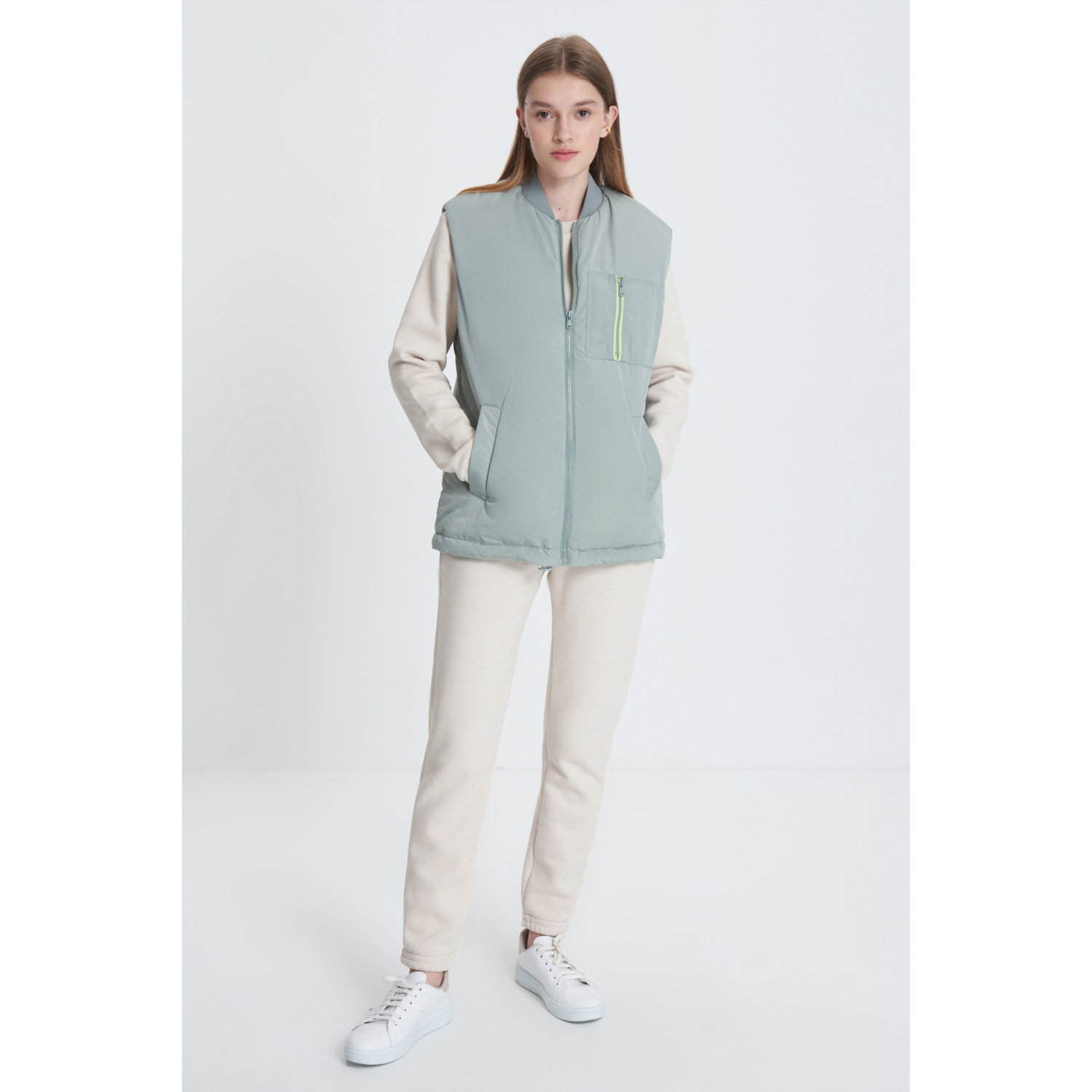 FERMUAR DETAYLI YELEK