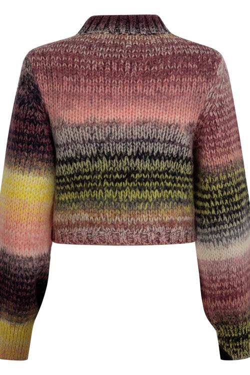  DİK YAKA TRİKO CROP KAZAK