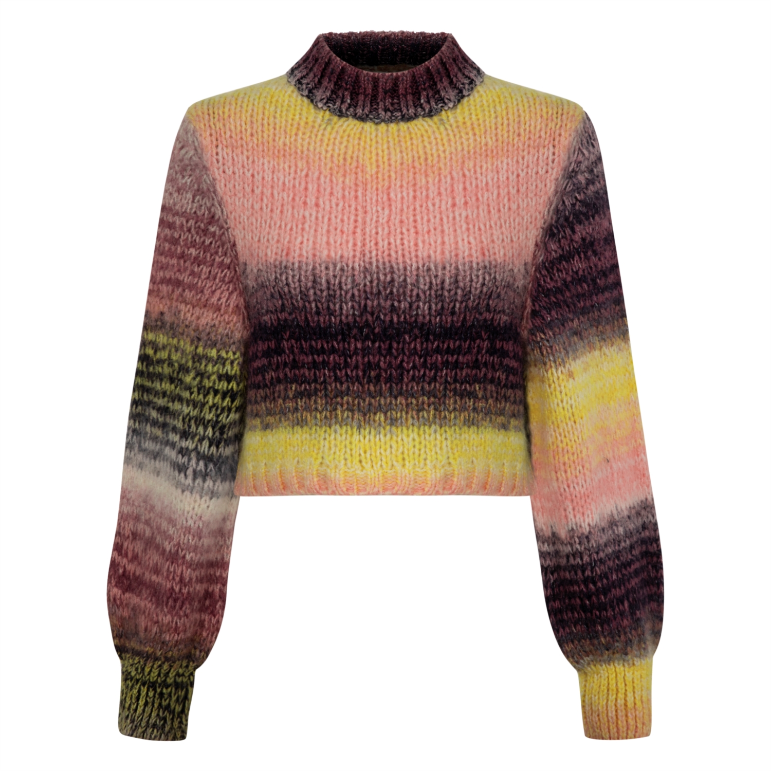 DİK YAKA TRİKO CROP KAZAK