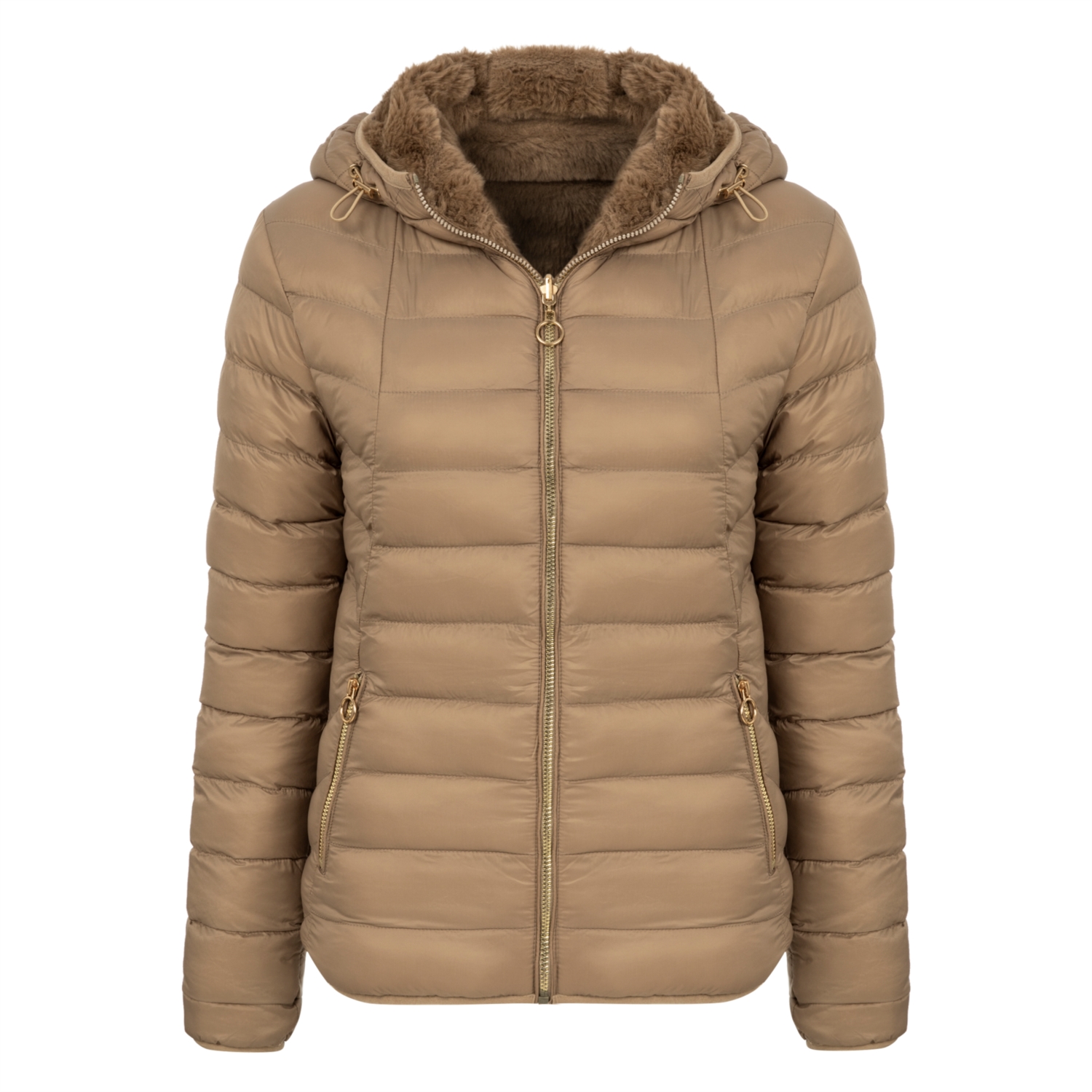 PELUŞ ÇİFT TARAFLI KAPİTONELİ MONT