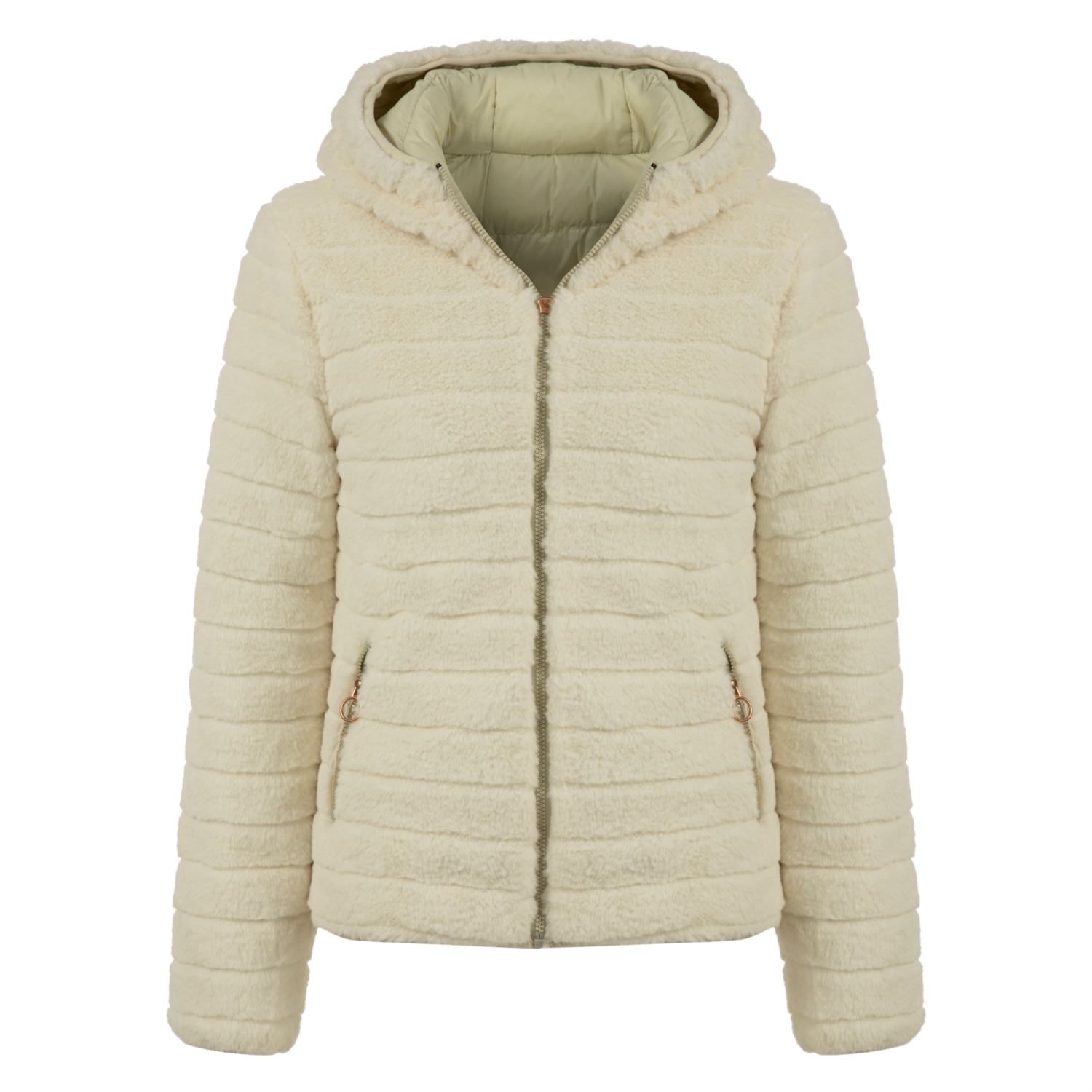 PELUŞ ÇİFT TARAFLI KAPİTONELİ MONT