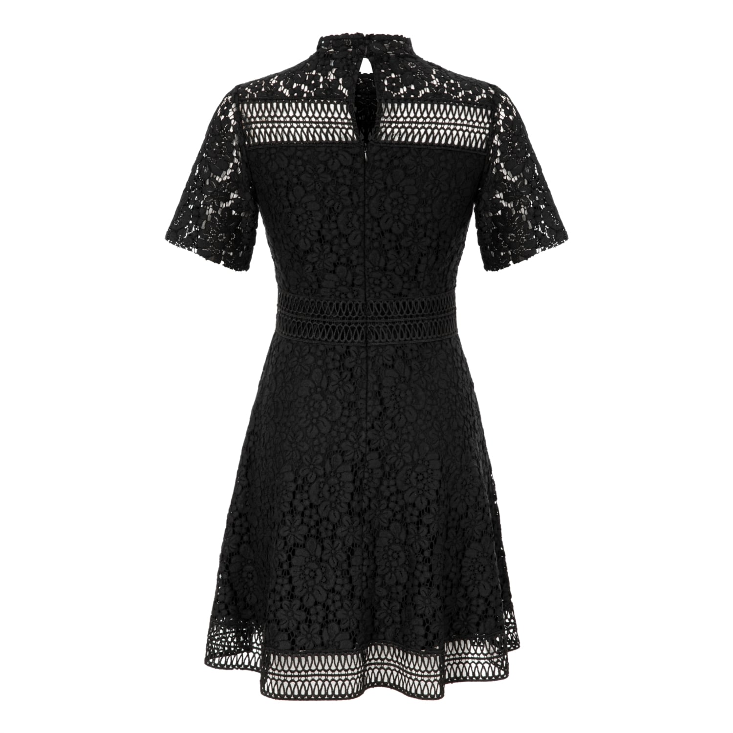 DANTELLİ KISA KOLLU MİNİ ELBİSE