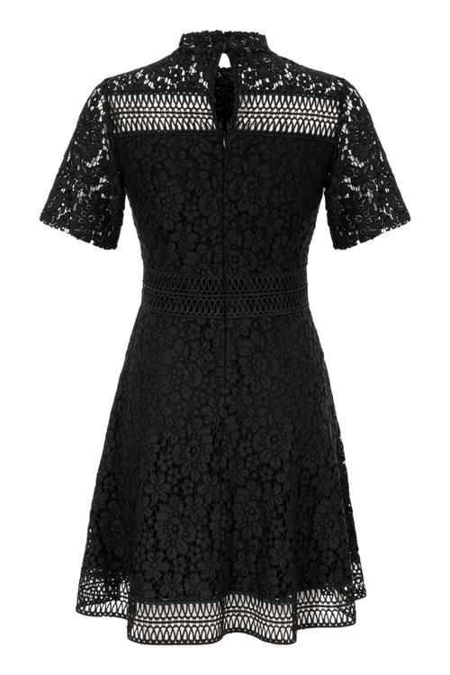  DANTELLİ KISA KOLLU MİNİ ELBİSE