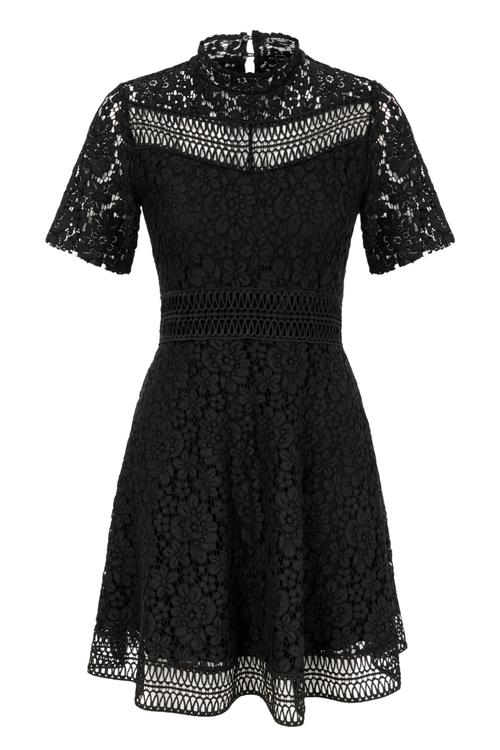  DANTELLİ KISA KOLLU MİNİ ELBİSE