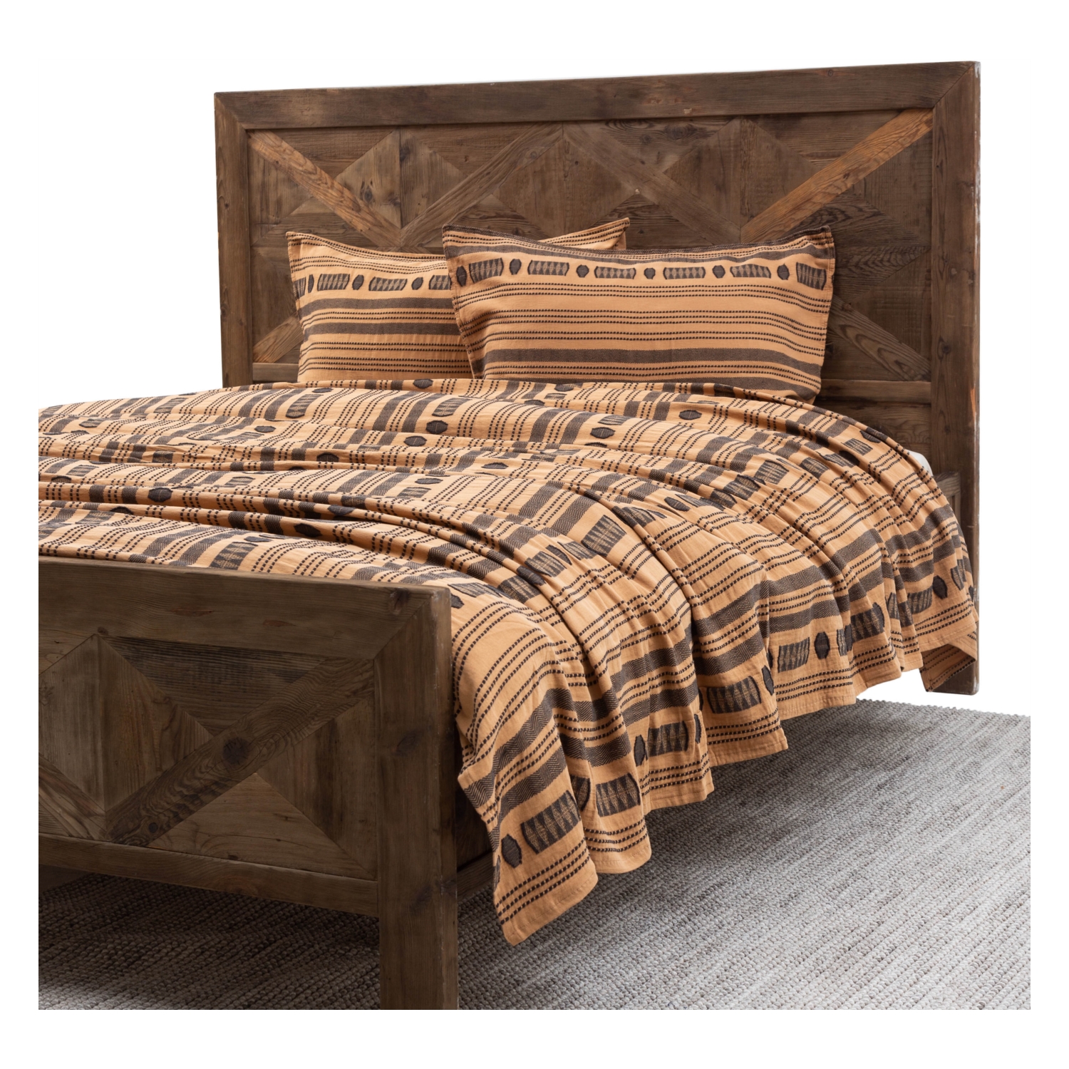 YURI YATAK ÖRTÜSÜ TAKIMI ÇİFT KİŞİLİK KİREMİT 240X260