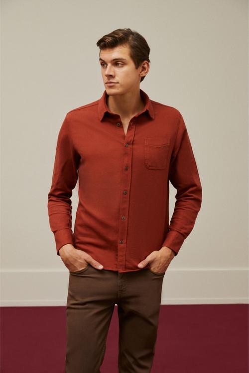  REGULAR FIT CEPLİ TWILL GÖMLEK