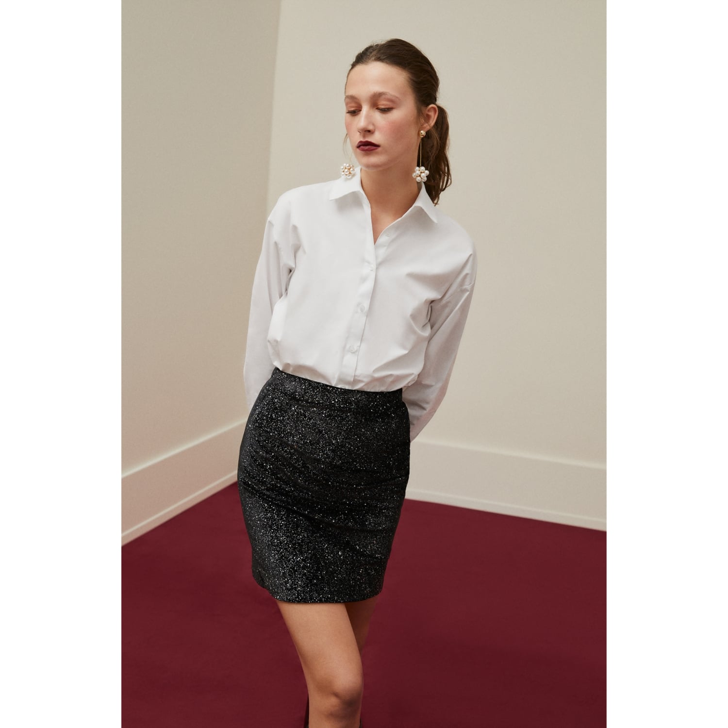 SİMLİ DRAPELİ A FORM MİNİ ETEK