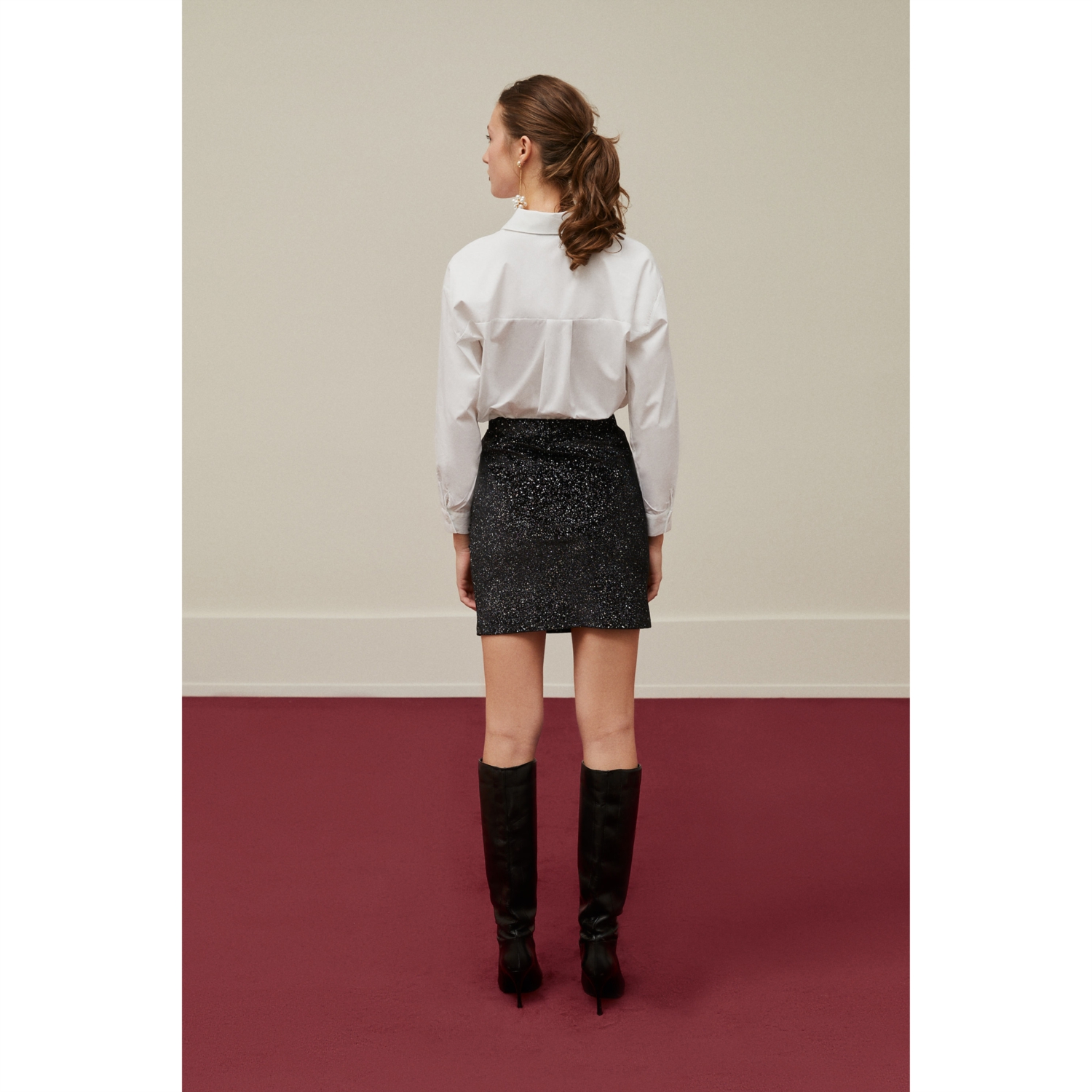 SİMLİ DRAPELİ A FORM MİNİ ETEK